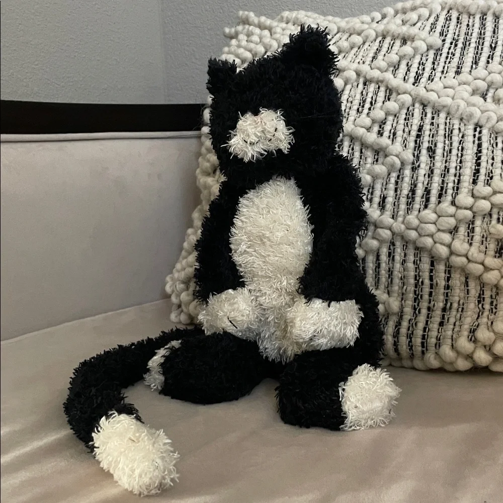 Jellycat Bunglie Kitten Cat Black and White Tuxedo 16" Rare and Retired - Picture 3 of 8